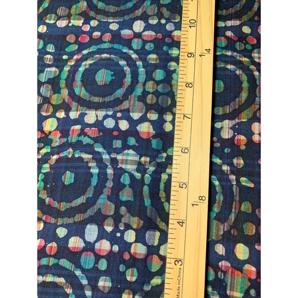 Batik Style Cotton Fabric Colorful Circle & Dot Pattern 40" Wide 1/2 Yard Sewing - Picture 3 of 3